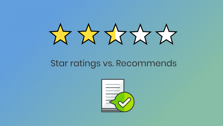 Learn how our rating system is different from the standard star ratings for script feedback. Star ratings versus recommends. 
